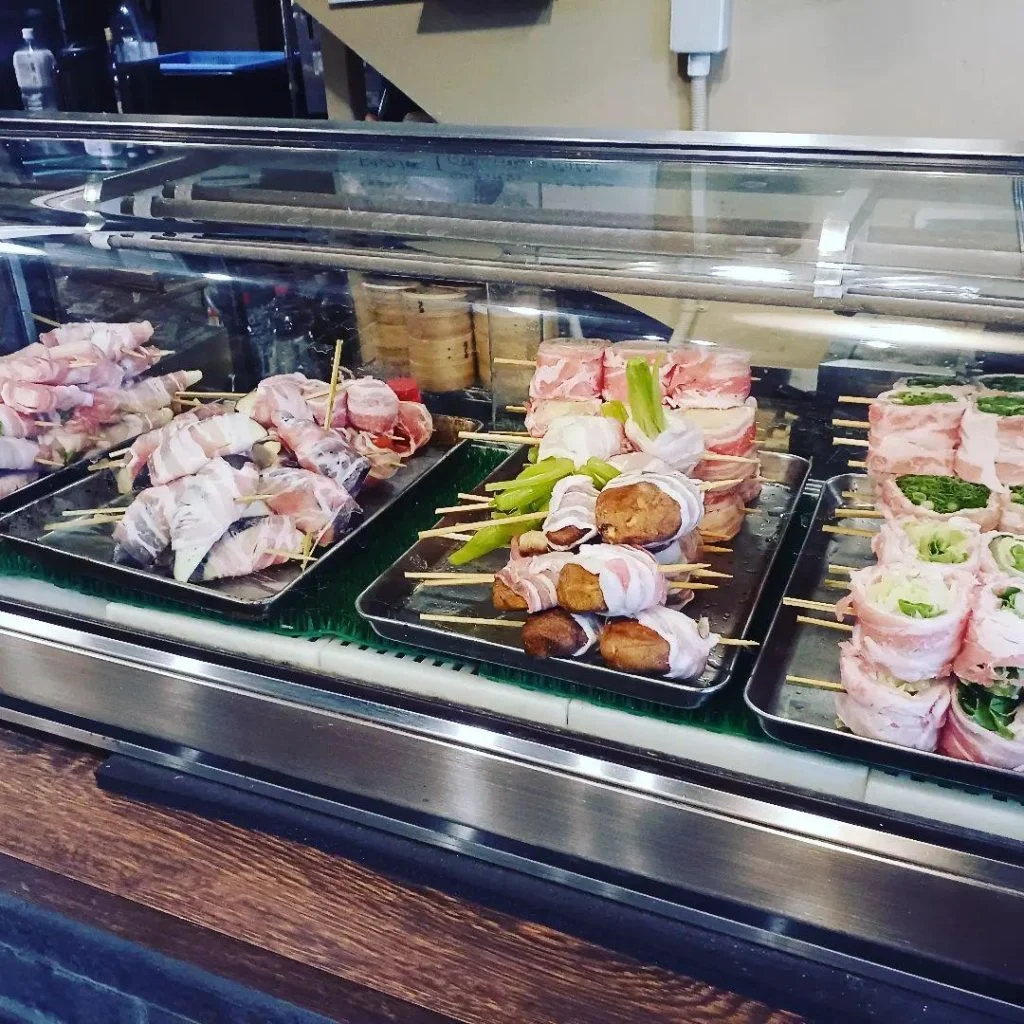 もつ煮、蒸しつくね、蒸し野菜巻き串、たまか食堂。蒲田居酒屋/蒲田深夜営業/蒲田酒場/蒲田グルメ